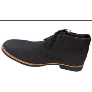 Men's Faux Leather Lace Boots - Black