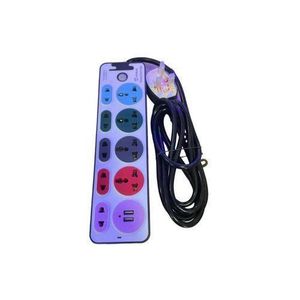 4 Way Extension Cable With 2 USB Ports_ White