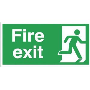 standard safety sign indicating a fire exit 