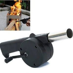BBQ Hand Crank Air Blower Fast Fire Starter Portable Outdoor Camping Picnic Charcoal Grill Cooking Portable Hand Crank Powered Barbecue BBQ Fan Air Blower Fan for Charcoal Grill BBQ Campfire Fireplace