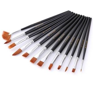 6 Pcs Wooden Pocket Brushes, Acrylic Brush Sets, Art Brushes, Handi