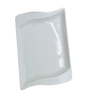 6 Pieces Melamine Rectangle Dinner Plates - White
