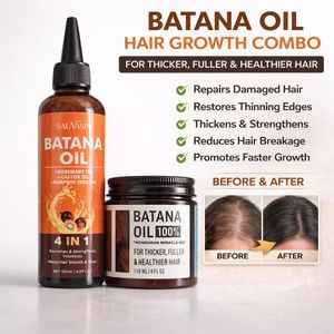 Perubatanalhikmah Batana Oil for Hair Growth – 100% Unrefined Honduran Batana Oil + 4-in-1 Batana Oil with Rosemary, Castor & Pumpkin Seed – Hair Thickening & Repair Treatment for Men & Women