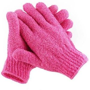 A Pair Of Exfoliating Bath Gloves -Pink