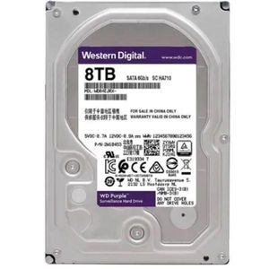 Western Digital 8TB WD Purple Surveillance Internal Hard Drive HDD - SATA 6 Gb/s, 256 MB Cache, 3.5" - WD82PURZ