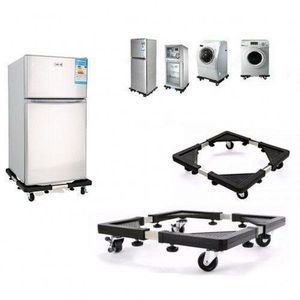 Adjustable Washing Machine And Fridge Stand Trolley,Black.