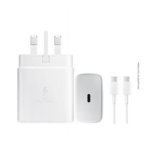 Samsung Travel Adapter 45W 3 pin with USB Type-C to Type-C Cable, Super Fast Charger