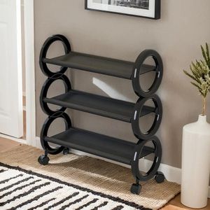 3-tier rotating shoe rack with 360° casters