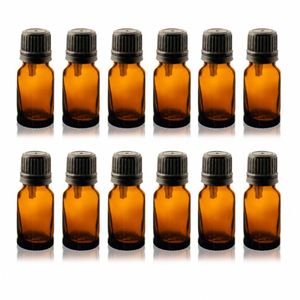 Other Empty 10ml Dropper Bottles Amber Glass Euro-Reducers (12 bottles)