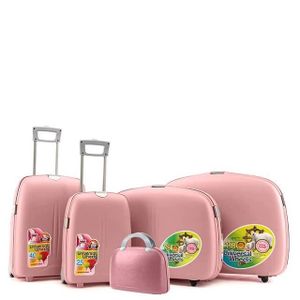 5 Piece Of Plastic Waterprof Travel Box Wheeled Trolley Hardside Spinner Luggage Trolley Carry on Suitcase Travel Style Luggage Bag Set- Multicolor