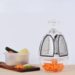 Multi Function 4 Blade Grater For Vegetables Potato Shredder Cheese Cutter - Silver.