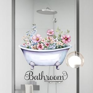 Flower Bathroom Wall Sticker/waterproof Decorative Paintings