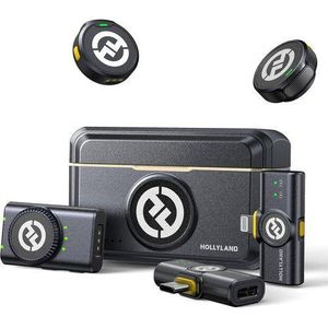 Hollyland LARK M2 Wireless Microphone for iPhone, Android and Camera, 48KHz 24Bit Hi-Fi Audio, 1000ft LOS Range, Noise Cancellation, 40H Duration for Vlogging