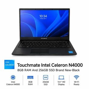 Touchmate Intel Celeron N4000 8GB, RAM And 256GB SSD Brand New -Black.