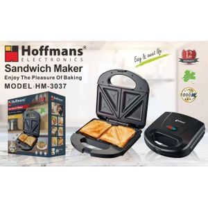 Hoffmans Electronics 1000W electric sandwich maker, model HM-3037.