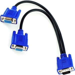 VGA to VGA Cable VGA Splitter Cable Dual VGA Monitor Adapter Converter Video Cable for Screen Duplication Connect 2 Monitors on Single Computer