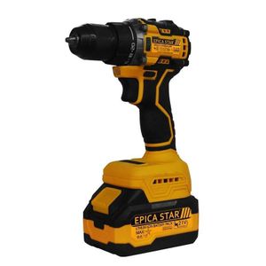 Epica Star 18V Lithium-Ion Brushless Cordless Drill- Black, Yellow