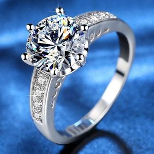 Ins Top Cute Wedding Rings Fashion Jewelry 925 Sterling Silver ring Fill  Heart Shape White 5A Cubic Zirconia CZ Diamond Promise Eternity Engagement