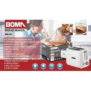 Boma 2 Silice Lift and Look Touch Bread Toaster -White
