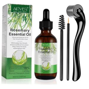 Aliver Rosemary Essential Oil (60ML)+ Derma Roller 1.5mm for Hair Growth