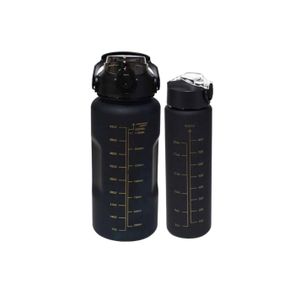 2 In 1 Extra Large Water Bottle Set-sport - Black/Gold