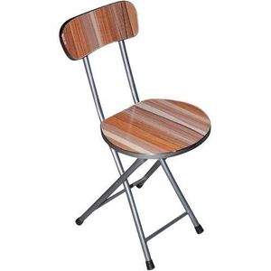 Homestyle Wooden Folding Stool with Back Support - Multicolor