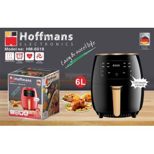 Hoffmans HM-6018. Digital Air Fryer – 6L, 2400W with LCD Touch Control - Black