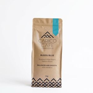 Carico Cafe Connoisseur Bugisu Blue Coffee Beans - 100% Arabica Medium Roast - 1kg.