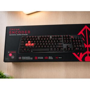 Hp OMEN Encoder Mechanical Gaming Keyboard HE – Cherry MX Red Switches, Anti-Ghosting, Full-Size Wired Gaming Keyboard – Black