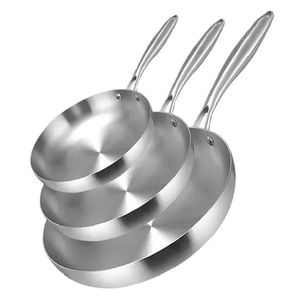 3pcs stainless steel nonstick frying pans