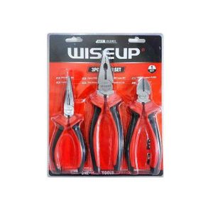 WISEUP 3Pc Combination Pliers Set - Red