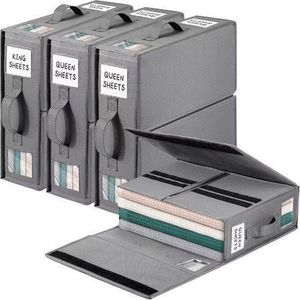 Premium Foldable Bed Sheet Set Organizer and Linen Storage Box 