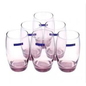 Luminarc 6 Pieces Of Oval Water Juice Glasses Cups Drinkware -Purple.