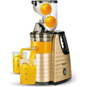 RAF Slow Masticating Juicer Extractor Easy to Clean, Cold Press Slow Juicer Machines with Stainless Steel strainer Juice Extractor with Quiet Motor & Reverse Function Large Caliber, Seven Segment Extrusion Screw Shaft- Multicolor