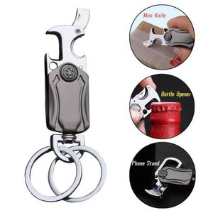 Multifunctional Tool Keychain - Built-in mini package opener & Bottle Opener, Foldable as Temporary Phone Stand, Unisex Accessory for Personal Use & Gifting