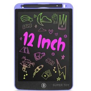 SUPER TOY 12 Inch LCD Writing Tablet Reusable E-Note Pad Graphic Drawing Best Birthday Gift for Kids Boys Girls