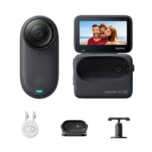 Insta360 GO 3S - 128 GB Black 4K Tiny Portable Vlogging Camera, Hands-Free POVs, Mount Anywhere, Stabilization, 140 Min Battery Life, 10m Waterproof, Pet POV - Black