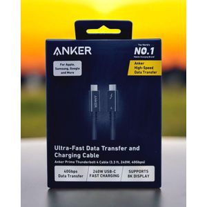 Anker Prime Thunderbolt 4 Cable, 3.3 ft USB C to USB C Cable, 240W Charging, 40Gbps Data Transfer, Supports 8K/4K