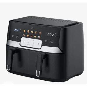 Dsp 12L Double 6 + 6 Digital  Air-Fryer With 2 Independent Baskets Grill Oven -Black
