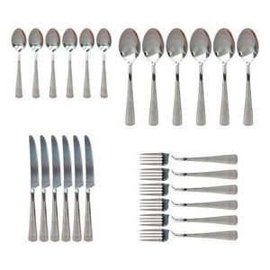 Other 24Pcs Stainless Steel Cutlery Set 6 Table knives, Forks, Spoons And Teaspoons - Silver