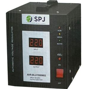 SPJ High Performance Regulator Of 2000Watts For Stabilizing And Regulating Fluctuating Voltages-Black