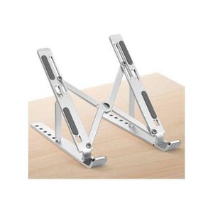 Aluminum Laptop Stand - Silver, Hollow Design, Foldable, Max Load 10Kg