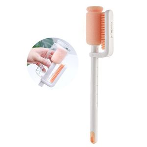Adjustable, multi-functional 3-in-1 bottle and cup cleaning brush. 