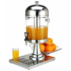 8 Liters Beverages Transparent Juice Dispenser With Tap And Stainless Steel Bottom-Transparent