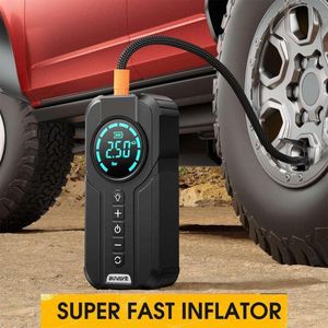 Super Fast Inflator is a versatile 4-in-1 portable device that functions as a tire inflator, car jump starter, power bank, and emergency light.