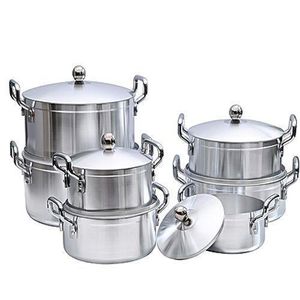 TORNADO  7 Piece Heavy Stainless Steel Saucepans/Cookware - Silver