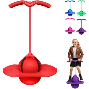 Balance Jumping Ball, Balance Board Pogo Ball, Pogo Jumper with Handle and Ball Pump, High Jump Toy Bounce Jump Trick Board Pogo Non-Slip Base  Bouncing Ball Safe and Fun Pogo Stick Hopping Ball for Adults Perfect for Balance, Coordination, And Fitness 