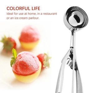 Ice Cream Scoop Spoon Spring Handle Masher Cookie Scoop Stainless Steel New