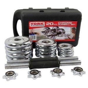 20KG Adjustable Dumbbell / Dumbells Set-Silver/black.