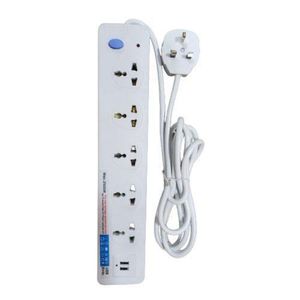 Logan Original 5 Way Heavy Duty USB Extension Cable Socket - White